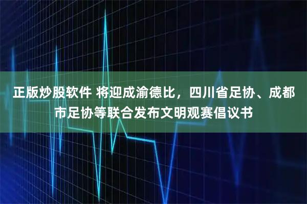 正版炒股软件 将迎成渝德比,四川省足协、成都市足协等联合发布文明观赛倡议书